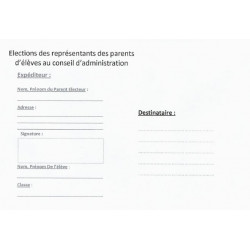 Enveloppes Retour C6 (pour collèges et lycées) Elections de Représentants des Parents d'élèves au conseil d'administration