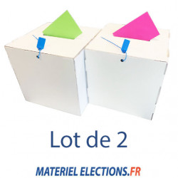 Lot de 2 urnes carton 400 votants avec scellés