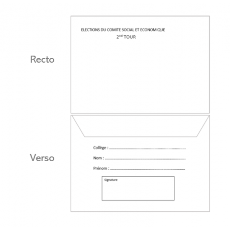 ENVELOPPES C6 - RETOUR DU VOTE - SANS ADRESSE - 2EME TOUR