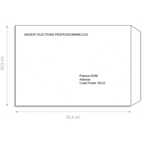 ENVELOPPES C4 - URGENT ELECTIONS PROFESSIONNELLES - AVEC ADRESSE